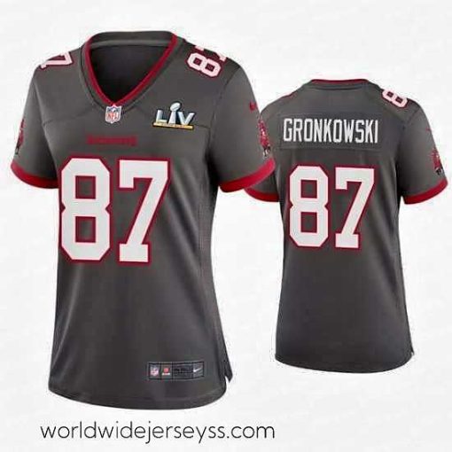 Exquisitely designed Rob Gronkowski Buccaneers Pewter Super Bowl Lv Game Jersey