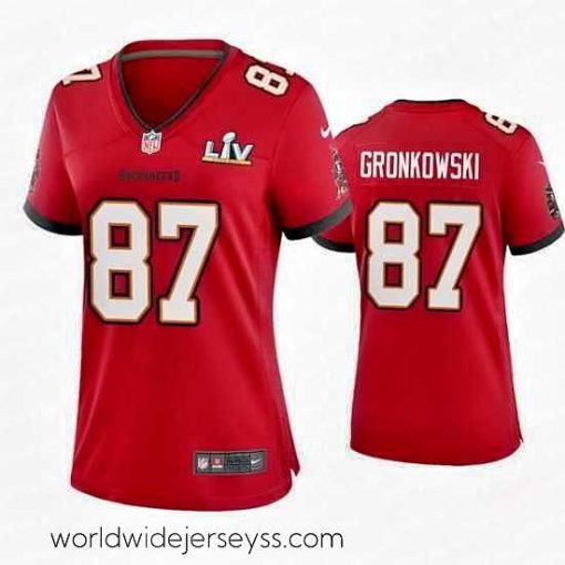 Marvelously styled Rob Gronkowski Buccaneers Red Super Bowl Lv Game Jersey