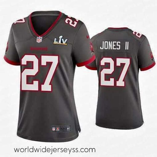 Superbly made Ronald Jones Ii Buccaneers Pewter Super Bowl Lv Game Jersey