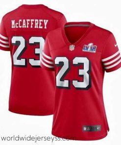 Superbly made San Francisco 49ers 23 Christian McCaffrey New Red 2023 F.U.S.E  Vapor Untouchable Limited Stitched Football 2024 Super Bowl LVIII Jersey