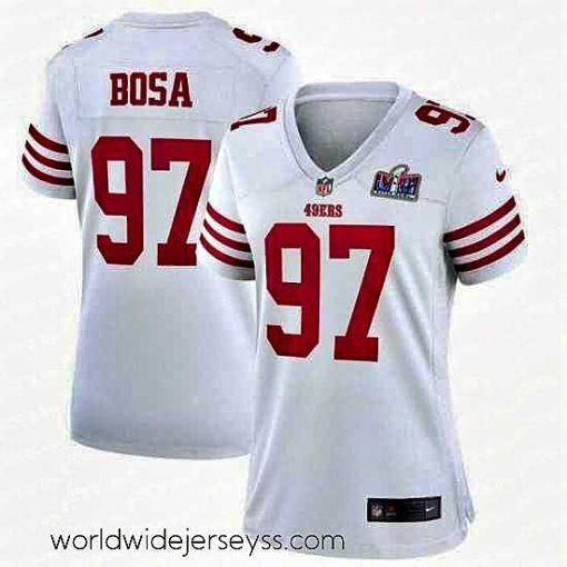 Exquisitely designed San Francisco 49ers 97 Nick Bosa White 2023 F.U.S.E  Vapor Untouchable Limited Stitched Football 2024 Super Bowl LVIII Jersey