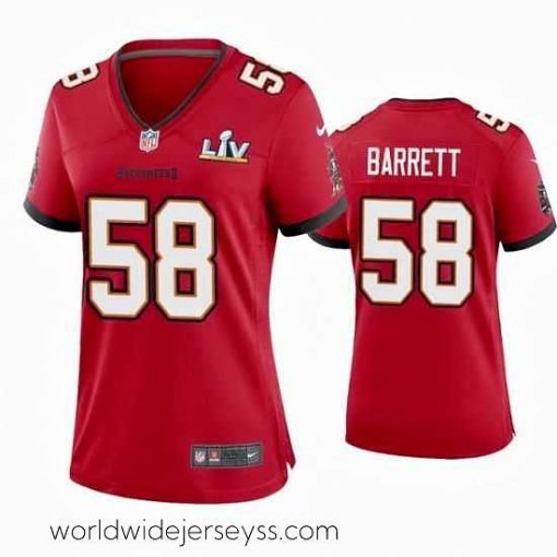 Exquisitely designed Shaquil Barrett Buccaneers Red Super Bowl Lv Game Jersey