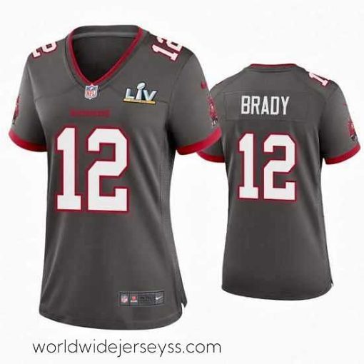 Marvelously styled Tom Brady Buccaneers Pewter Super Bowl Lv Game Jersey