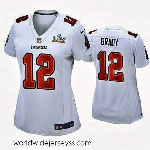 Exquisitely designed Tom Brady Buccaneers White Super Bowl Lv Game Fashion Jersey