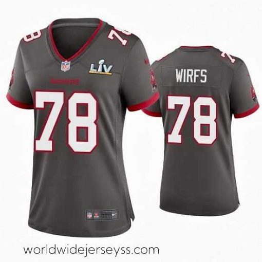 Marvelously styled Tristan Wirfs Buccaneers Pewter Super Bowl Lv Game Jersey
