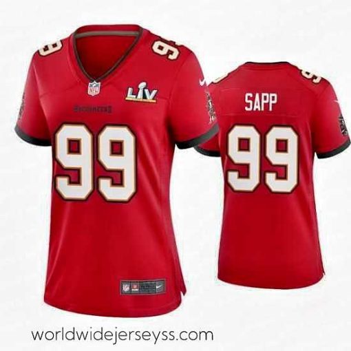 Superbly made Warren Sapp Buccaneers Red Super Bowl Lv Game Jersey