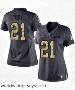 Superbly made Womens Houston Texans 21 Bradley Roby Limited Black 2016 Salute to Service Football Jersey