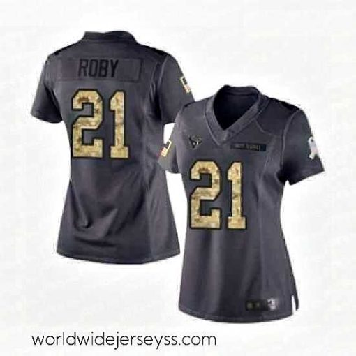Superbly made Womens Houston Texans 21 Bradley Roby Limited Black 2016 Salute to Service Football Jersey