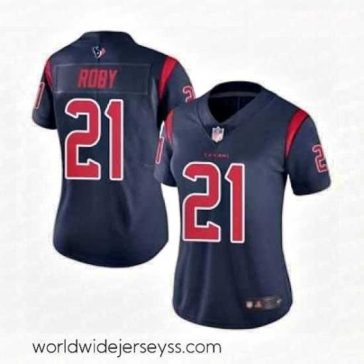 Superbly made Womens Houston Texans 21 Bradley Roby Limited Navy Blue Rush Vapor Untouchable Football Jersey