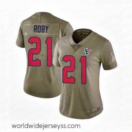 Exquisitely designed Womens Houston Texans 21 Bradley Roby Limited Olive 2017 Salute to Service Football Jersey