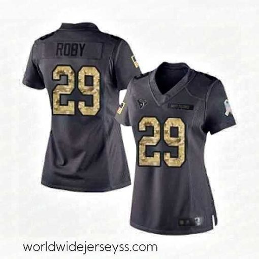 Marvelously styled Womens Houston Texans 29 Bradley Roby Limited Black 2016 Salute to Service Football Jersey