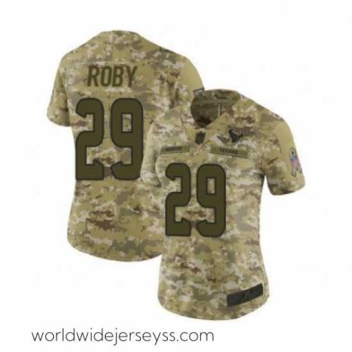 Superbly made Womens Houston Texans 29 Bradley Roby Limited Camo 2018 Salute to Service Football Jersey
