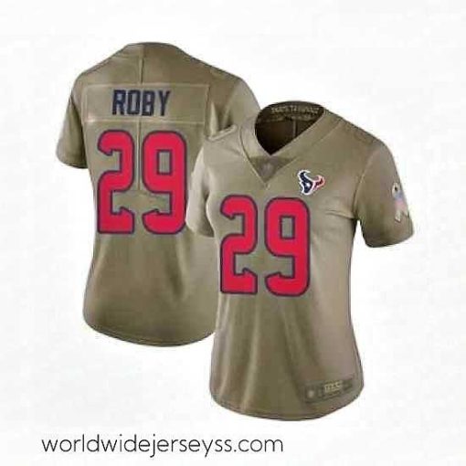 Exquisitely designed Womens Houston Texans 29 Bradley Roby Limited Olive 2017 Salute to Service Football Jersey