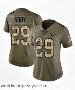 Superbly made Womens Houston Texans 29 Bradley Roby Limited Olive Camo 2017 Salute to Service Football Jersey