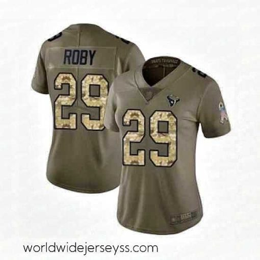 Superbly made Womens Houston Texans 29 Bradley Roby Limited Olive Camo 2017 Salute to Service Football Jersey