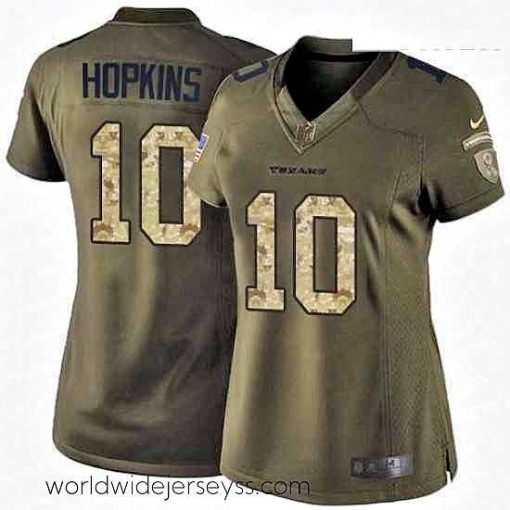 Exceptionally fashioned Womens Nike Houston Texans 10 DeAndre Hopkins Elite Green Salute to Service NFL Jersey