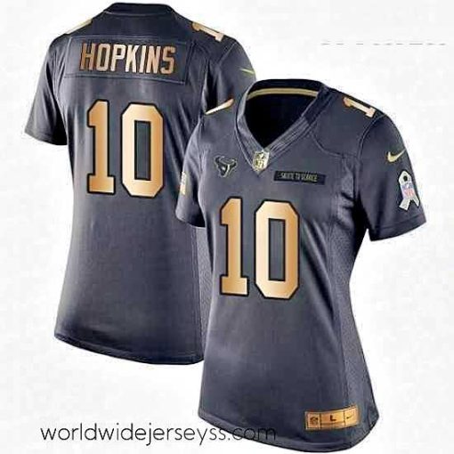 Marvelously styled Womens Nike Houston Texans 10 DeAndre Hopkins Limited BlackGold Salute to Service NFL Jersey