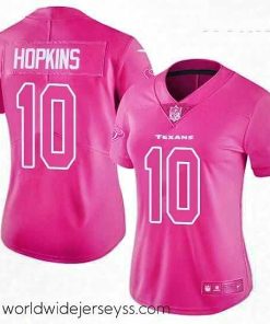 Finely crafted Womens Nike Houston Texans 10 DeAndre Hopkins Limited Pink Rush Fashion NFL Jersey