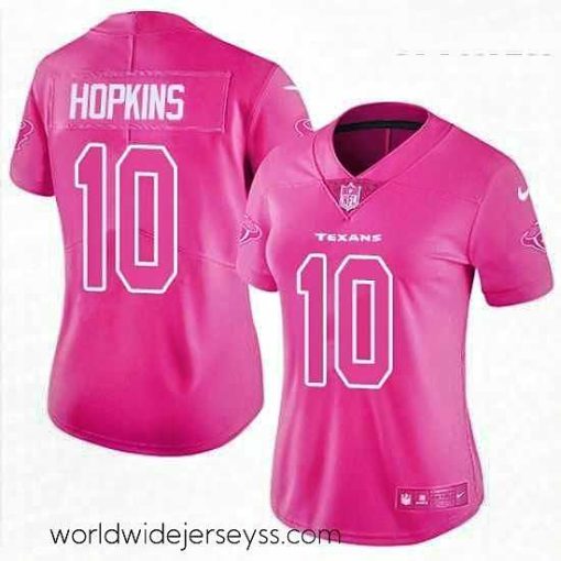 Finely crafted Womens Nike Houston Texans 10 DeAndre Hopkins Limited Pink Rush Fashion NFL Jersey