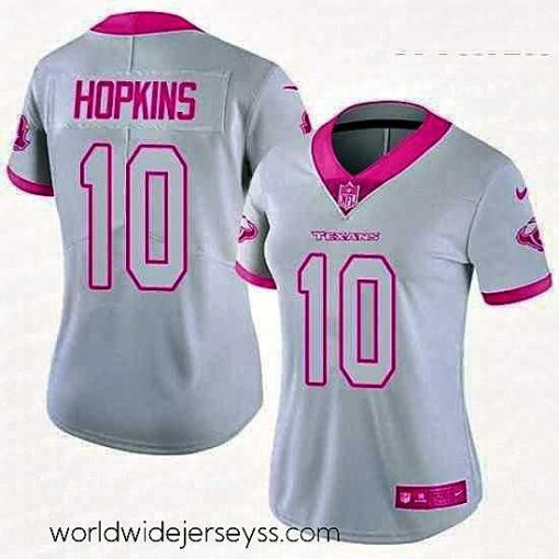 Exquisitely designed Womens Nike Houston Texans 10 DeAndre Hopkins Limited WhitePink Rush Fashion NFL Jersey
