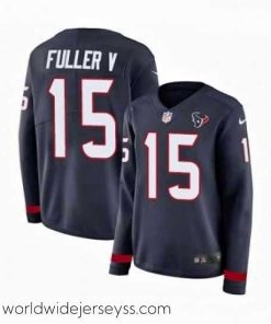 Marvelously styled Womens Nike Houston Texans 15 Will Fuller V Limited Navy Blue Therma Long Sleeve NFL Jersey