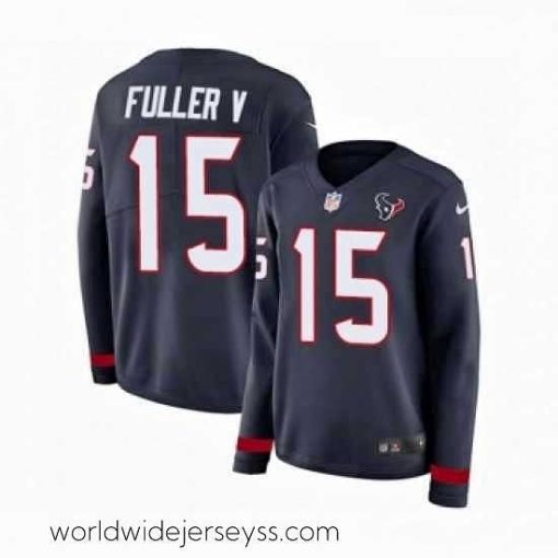 Marvelously styled Womens Nike Houston Texans 15 Will Fuller V Limited Navy Blue Therma Long Sleeve NFL Jersey