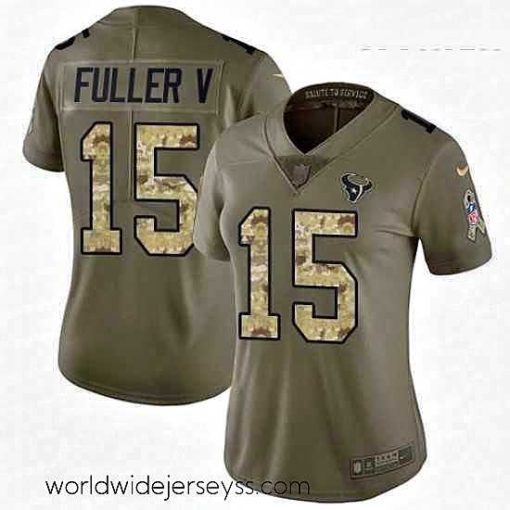 Exceptionally fashioned Womens Nike Houston Texans 15 Will Fuller V Limited OliveCamo 2017 Salute to Service NFL Jersey