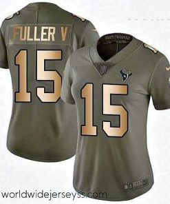 Superbly made Womens Nike Houston Texans 15 Will Fuller V Limited OliveGold 2017 Salute to Service NFL Jersey