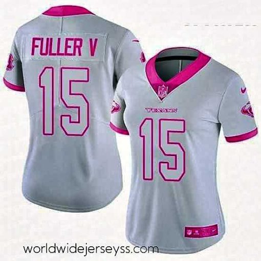 Finely crafted Womens Nike Houston Texans 15 Will Fuller V Limited WhitePink Rush Fashion NFL Jersey