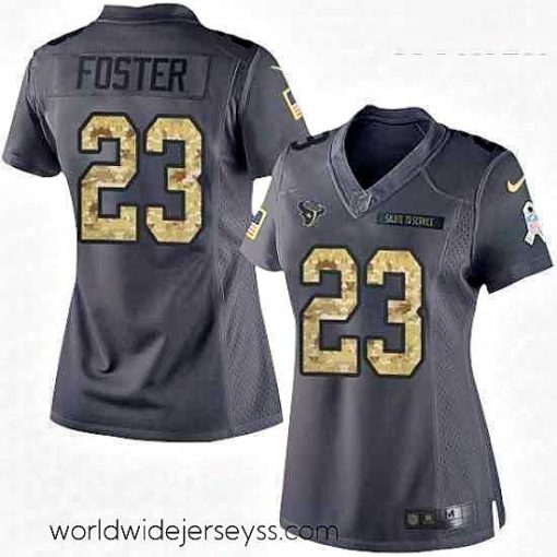 Finely crafted Womens Nike Houston Texans 23 Arian Foster Limited Black 2016 Salute to Service NFL Jersey