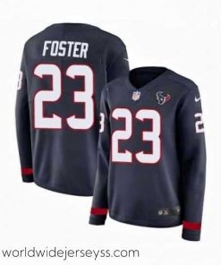 Exquisitely designed Womens Nike Houston Texans 23 Arian Foster Limited Navy Blue Therma Long Sleeve NFL Jersey