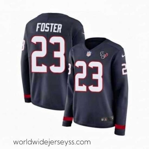Exquisitely designed Womens Nike Houston Texans 23 Arian Foster Limited Navy Blue Therma Long Sleeve NFL Jersey