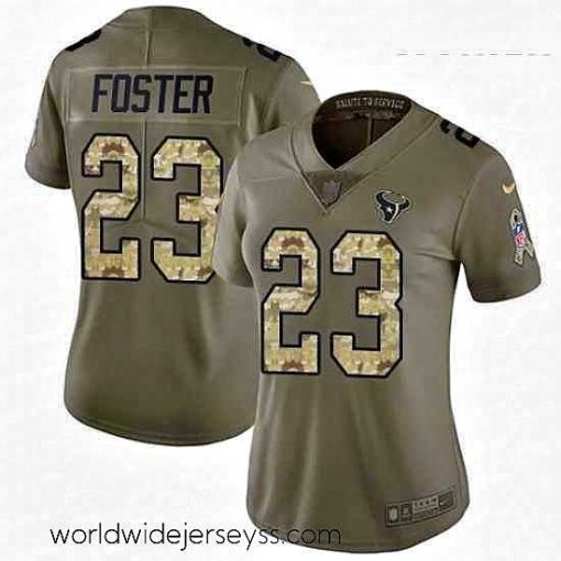 Superbly made Womens Nike Houston Texans 23 Arian Foster Limited OliveCamo 2017 Salute to Service NFL Jersey