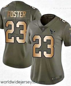 Exceptionally fashioned Womens Nike Houston Texans 23 Arian Foster Limited OliveGold 2017 Salute to Service NFL Jersey