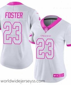 Finely crafted Womens Nike Houston Texans 23 Arian Foster Limited WhitePink Rush Fashion NFL Jersey