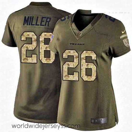 Exquisitely designed Womens Nike Houston Texans 26 Lamar Miller Elite Green Salute to Service NFL Jersey