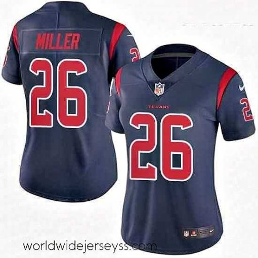 Superbly made Womens Nike Houston Texans 26 Lamar Miller Elite Navy Blue Rush Vapor Untouchable NFL Jersey