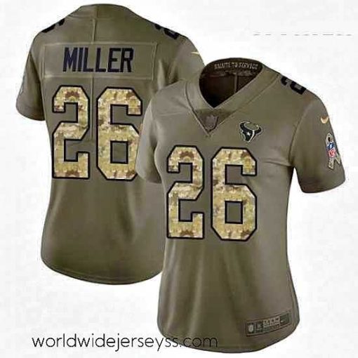 Exceptionally fashioned Womens Nike Houston Texans 26 Lamar Miller Limited OliveCamo 2017 Salute to Service NFL Jersey