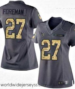 Superbly made Womens Nike Houston Texans 27 DOnta Foreman Limited Black 2016 Salute to Service NFL Jersey