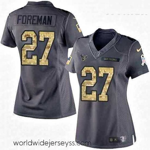 Superbly made Womens Nike Houston Texans 27 DOnta Foreman Limited Black 2016 Salute to Service NFL Jersey