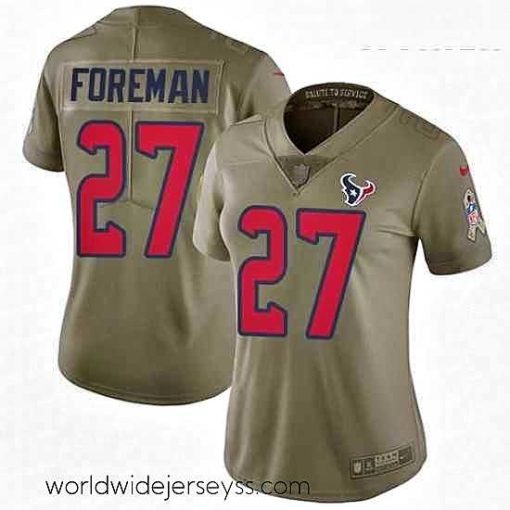 Marvelously styled Womens Nike Houston Texans 27 DOnta Foreman Limited Olive 2017 Salute to Service NFL Jersey