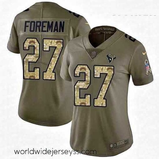 Finely crafted Womens Nike Houston Texans 27 DOnta Foreman Limited OliveCamo 2017 Salute to Service NFL Jersey