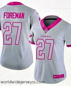 Finely crafted Womens Nike Houston Texans 27 DOnta Foreman Limited WhitePink Rush Fashion NFL Jersey