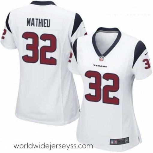 Marvelously styled Womens Nike Houston Texans 32 Tyrann Mathieu Game White NFL Jersey