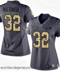 Marvelously styled Womens Nike Houston Texans 32 Tyrann Mathieu Limited Black 2016 Salute to Service NFL Jersey