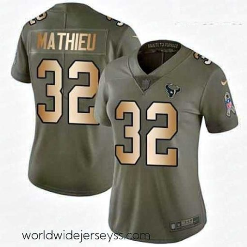 Finely crafted Womens Nike Houston Texans 32 Tyrann Mathieu Limited OliveGold 2017 Salute to Service NFL Jersey
