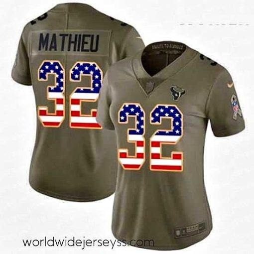 Marvelously styled Womens Nike Houston Texans 32 Tyrann Mathieu Limited OliveUSA Flag 2017 Salute to Service NFL Jersey