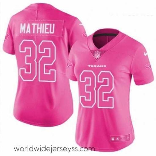 Exquisitely designed Womens Nike Houston Texans 32 Tyrann Mathieu Limited Pink Rush Fashion NFL Jersey