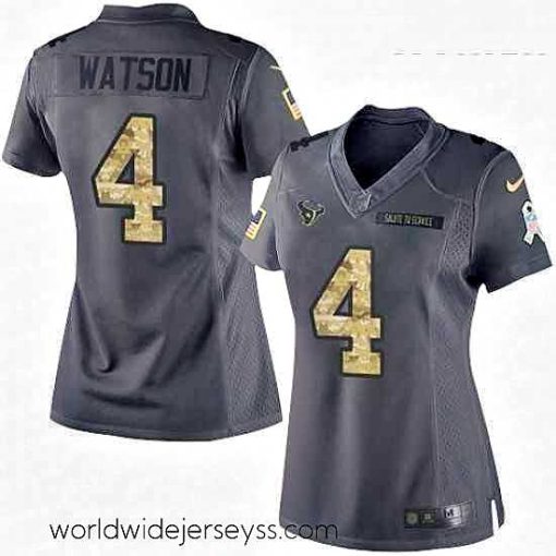 Superbly made Womens Nike Houston Texans 4 Deshaun Watson Limited Black 2016 Salute to Service NFL Jersey
