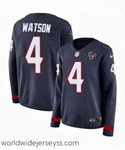 Superbly made Womens Nike Houston Texans 4 Deshaun Watson Limited Navy Blue Therma Long Sleeve NFL Jersey